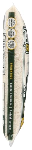 PARISH WHITE RICE – HIGH-PROTEIN RICE WITH LOW GLYCEMIC INDEX – LOCALLY GROWN LONG-GRAIN WHITE RICE – MADE IN THE USA – RICH NUTRIENT CONTENT – IDEAL FOR CURRY, DESSERTS, STIR-FRY – 2LB BAG