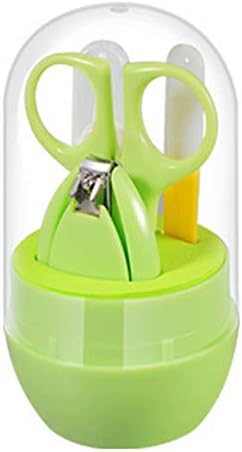 Baby Nail Care Kits Pack, Safety Design Clipper Scissor File Tweezers for Baby Grooming Fingernail Toenail Trimming for Newborns, Infants, Toddlers. Mommy’s Labor Bag Essentials, Set of 4.Grass Green