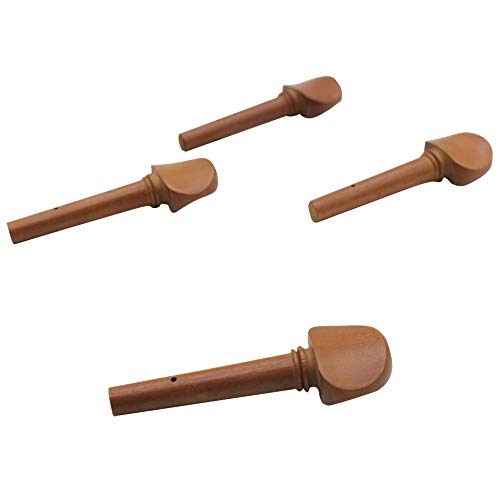 Vaorwne 4Pcs 4/4 Size Violin Fiddle Tuning Peg Set Jujube Wooden Replacement For 4/4 Size Violin