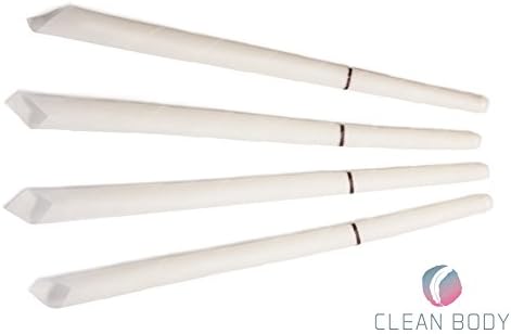 Incense Earwax Candle, Mint Scented, White Ear Candles, Handmade with 100% Natural Bee's Wax - (4 Cylinders), Protection Discs Included, By Clean Body, Similar to Paraffin Wax Cylinders