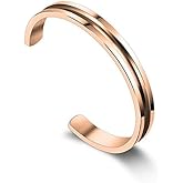 Zuo Bao Hair Tie Bracelet Stainless Steel Grooved Cuff Bangle For Women Girls