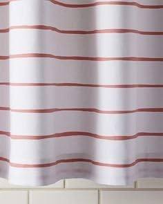 Serena &amp; Lily Jamesport Stripe Shower Curtain - Coral