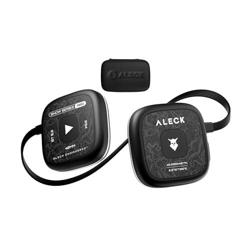 ALECK Snow Series Pro Universal Wireless Bluetooth Helmet Speakers Headphones for Ski and Snowboard Audio-Ready Helmets, Glove Friendly Controls, Microphone Headset for Hands-Free Calls