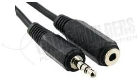 Cable Builders 6FT Stereo Headphone Audio Extension Cable Cord 3.5mm Male to Female 6 FT 6' 6 Foot 6 Feet Black Friday November Cyber Monday Sale