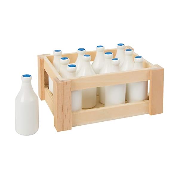 Small Foot 1248 Beweglicher Eisständer aus Holz, Zubehör für Kaufmannsladen und Kinderküche & Milchflaschen aus Holz, in… – Bild 6