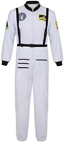 Famajia Adult Astronaut Costume Mens Space Suit Spaceman Cosplay Halloween Costumes