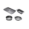 Circulon Momentum Bakeware Set of 4 with Baking Tray, Loaf Tin, Springform Cake Tin & Round Cake Tin - Grey Steel…