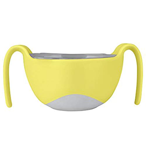 b.box 3 in 1 Bowl with Lid and Straw & Snack Insert | 6 Months + | Color: Lemon Sherbet | 8.5 oz. | BPA-Free | Phthalates & PVC Free | Dishwasher & Microwave Safe