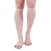 Doc Miller Premium Open Toe Compression Sleeve 1 Pair 15-20 mmHg Firm Support Graduated Pressure for Sports Running Muscle Recovery Shin Splints Varicose Veins (Skin, Medium)
