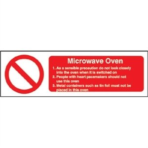 Stalwart W231 Safety Sign, Microwave Oven, 100 mm x 300 mm