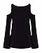 ZANZEA Ladies Off Shoulder Lace Crochet Hollow Long Sleeve Loose Blouse Tops Black 10