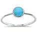 Oxford Diamond Co Sterling Silver Round Simulated Turquoise Ring Sizes 10
