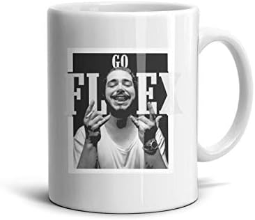 Favorite Coffee Mugs Post-Malone-Black- White 11 Oz Coffee Or Teamugs Sister Cup Glossy Ceramic Funny Teamugs Co-Workers Unique Souvenir 8.2Cm X 9.5Cm