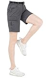MIER Women Nylon Hiking Shorts Quick Dry Outdoor Workout Cargo Shorts with 7 Pockets, Water Resistant and Lightweight
