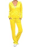 ViiViiKay Women's Soft Velour Tracksuit Athletic Zip Up Hoodie & Sweat Pants Set