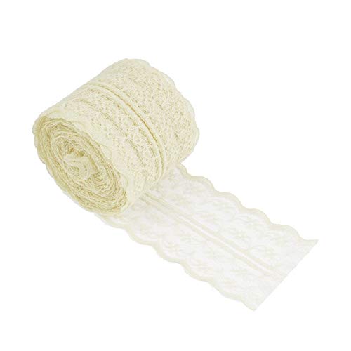 Embroid Lace Trim - 45mm Wholesale Beautiful 11yards Lace Ribbon Wide African Fabric Trim White Embroidered Trimmings - Print Lace White Fabric Cotton Lace White White 6yards Elastic Lace Fab