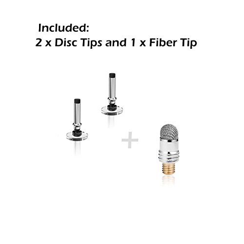 MINGRU Capacitive Stylus/Styli Pen (Disc & Fiber Tip 2-in-1 Series) with 2 Replacement High Sensitivity Disc and 1 Hybrid Fiber Tip, Universal on ipad Stylus,iphone stylus and other Touch Screens