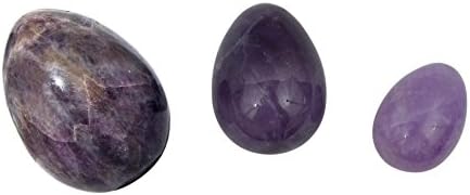 Gemstone Yoni Amethyst Yoni Eggs, Nondrilled, Set of Large, Medium and Small