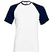 Fruit Of The Loom Mens Short Sleeve Baseball T-Shirt (L) (White/Kelly Green)