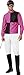 Smiffys Jockey Costume, Pink & Black, L - US Size 42