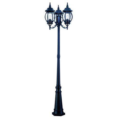 Acclaim 5179BK Chateau Collection 3-Head Surface Mount Outdoor Combination Post Light, Matte Black