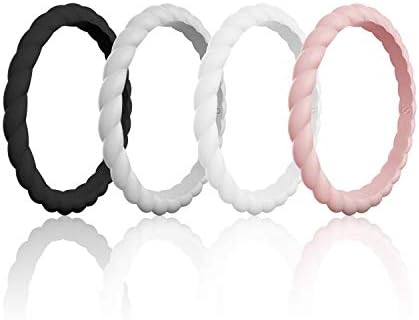 SANXIULY Womens Functional Silicone Ring&Rubber Wedding Bands for Workout and Sports Width 3mm