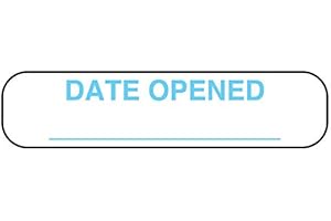 UAL United Ad Label Medication Instruction Labels Date Opened, 1-5/8" x 3/8", Permanent Paper Label, White, One Roll of 1000 Labels