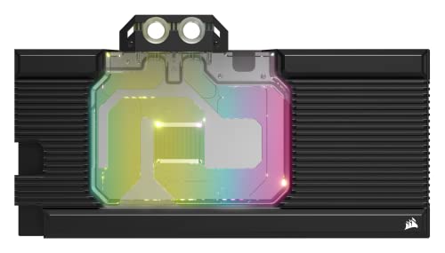 Corsair Hydro X Series XG7 RGB Waterblock pour carte graphique GeForce RTX 3090 Ti ASUS ROG STRIX/TUF GAMING (Construction de la plaque froide en cuivre nickelé, Filetages standard G1/4”) Noir
