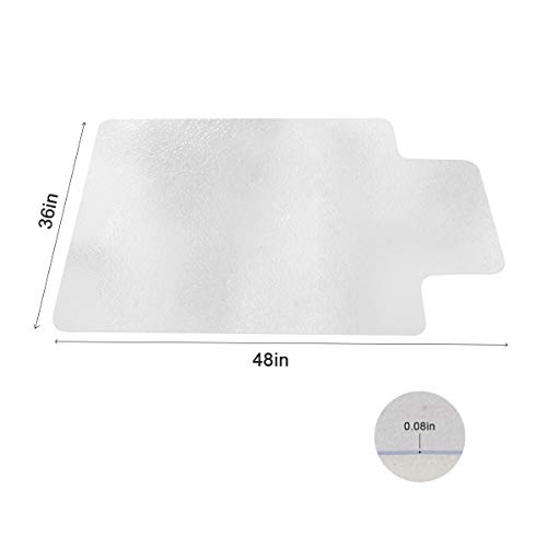 YOUKADA Office Desk Chair Mat for Hard Wood Floor Chair Mat Floor PVC Clear Protection Floor Mat,Chair PVC Plastic Mat, 48" x 36",Premium Quality Chair Mat Thick and Sturdy