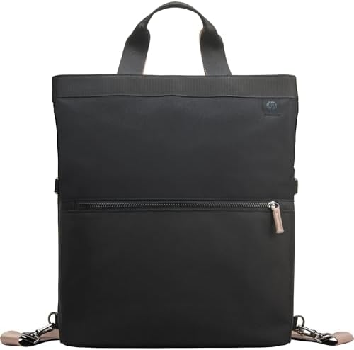 Borsa-Zaino Convertibile in Tracolla, Adatta per PC fino a 14,1" di Diagonale, Creata con Plastica Riciclata, Tasca dotata di Blocco RFID, Resistente all'Acqua, 18 L, Nera