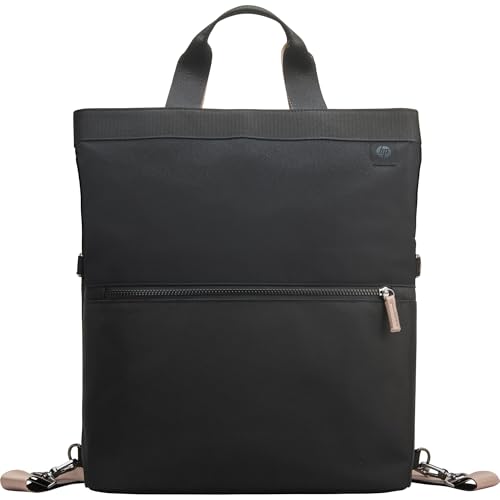 Borsa-Zaino Convertibile in Tracolla, Adatta per PC fino a 14,1" di Diagonale, Creata con Plastica Riciclata, Tasca dotata di Blocco RFID, Resistente all'Acqua, 18 L, Nera