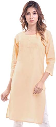 Ramkudi Indian Women's Plain Cotton Kurti Top