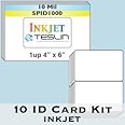 10 Teslin ID Card Kit - 1-Up Inkjet Teslin Sheets & Butterfly Pouches (Without Magnetic Stripes) - Makes 10 Credit-Card Size PVC Like ID Cards