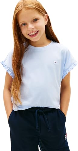 Camiseta de Manga Corta Chicas Essential Top Relaxed Fit, Azul (Sweet Blue), 3 Años