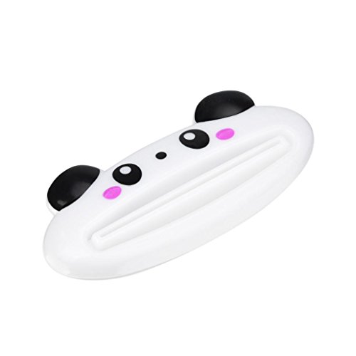 Hmlai Cartoon Toothpaste Dispenser Bathroom Home Tube Squeezer Holder Rolling Bathroom Extract (White)