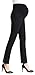 Foucome Women's Maternity Pants for Work Over The Belly Bootcut Dress Pants Stretch Pregnancy Trousers Black, US 10/Label XL