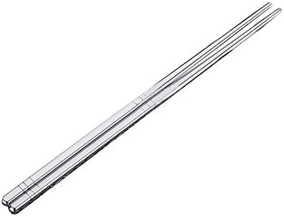 1 Pair Stainless Steel Tableware Colorful Length 19cm Chopsticks Dishware, Chopsticks Reusable Metal Chopsticks (Sliver)