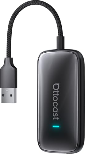 OTTOCAST Play2Video Ultra Adaptador Inalámbrico CarPlay y Android Auto, Convierte CarPlay/Android Auto con Cable a Inalámbrico, Conexión Automática, 5GHz WiFi, Plug & Play para Autos con Sistema OEM