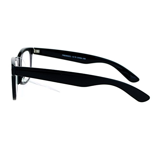 Multi Focus Progressive Reader Glasses 3 Powers in 1 Square Horn Rim Black +1.50