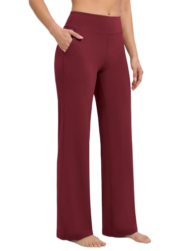 JEKAOYI Womens Wide Leg Yoga Pants Casual Trousers Pants with Pockets at Amazon