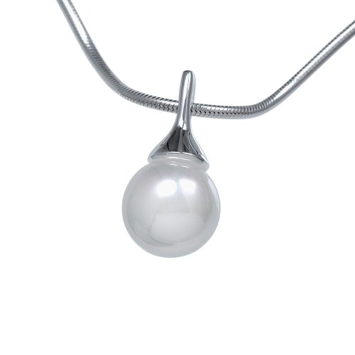 VINANI Anhänger Muschelkern Perle mit Kette 45 cm Sterling Silber 925 ASP45