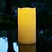 iZAN Outdoor LED Flameless Candle with Timing Function Waterproof Plastic Realistic Flickering Battery Operated LED Pillar Candle Long Lasting Battery Life 3x6 inch Waved Edge