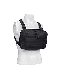 Arnés de pecho para radio táctica, arnés de pecho para radio de dos vías y 2 bolsillos grandes para accesorios universales Walkie Talkies
