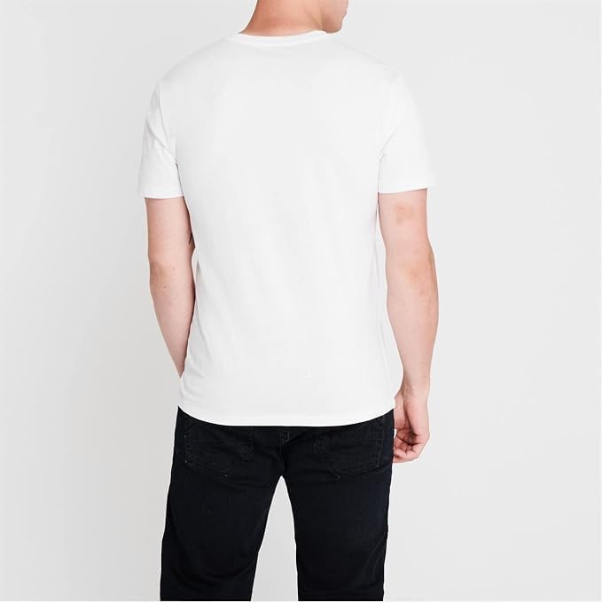 T-Shirt à Manches Courtes Bouddha métallique pour Homme, Blanc/Noir, L
