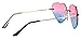 FreshGadgetz Women's Heart Shaped Rimless Sunglasses Pink to Blue Gradient Lens Unique Tortoise Arms AS-36