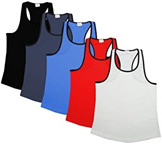 Raftaar® Unisex Black Lined Gym Stringer Muscle Vest Tank Top Sports Top Bodybuilding Racer Back Singles
