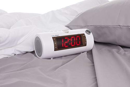 The Sonic Blast - Super Loud Projection Alarm Clock with Bluetooth Speaker with High Definition SB700W White (Without Sonic Bomb Bed Shaker) - Optional Purchase Sonic Bomb Super Shaker Model SS5VB - Thumbnail 5