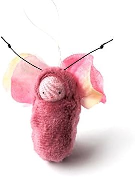 Rose Pink Flower Fairy Ornament
