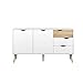 Tvilum Diana Sideboard with 2 Doors and 3 Drawers, White/Oak Structure