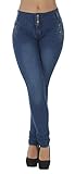 Style G472– Colombian Design, High Waist, Butt Lift, Levanta Cola, Skinny Jeans in M. Blue Size 5